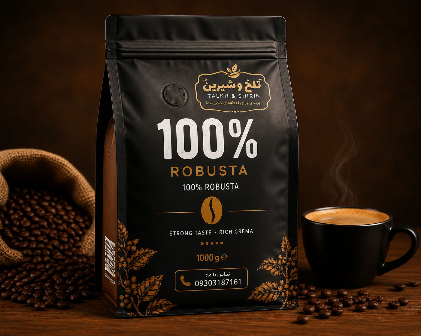 قهوه 100 درصد روبستا فول کافئین